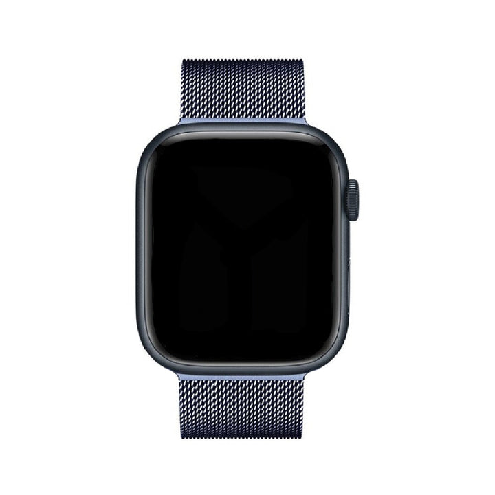 Elegant Milanese Loop smartwatch band, stainless steel, adjustable, magnetic closure, unisex style.