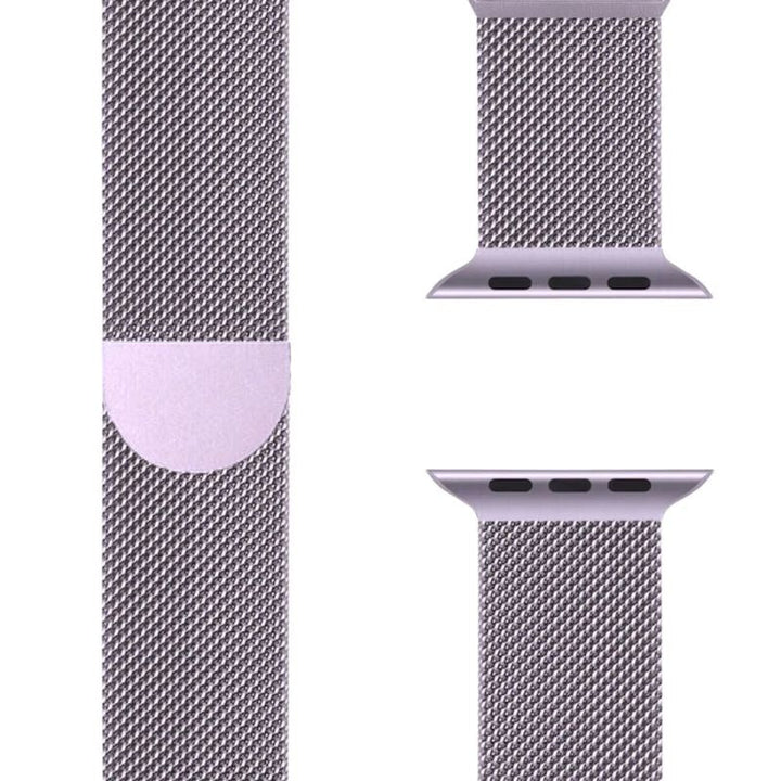 Adjustable Milanese Loop smartwatch band, stainless steel, unisex, sleek & durable metal strap.
