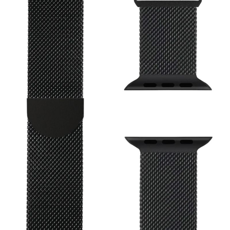 Unisex Milanese Loop watch strap, adjustable, stainless steel, stylish, magnetic for smartwatches.