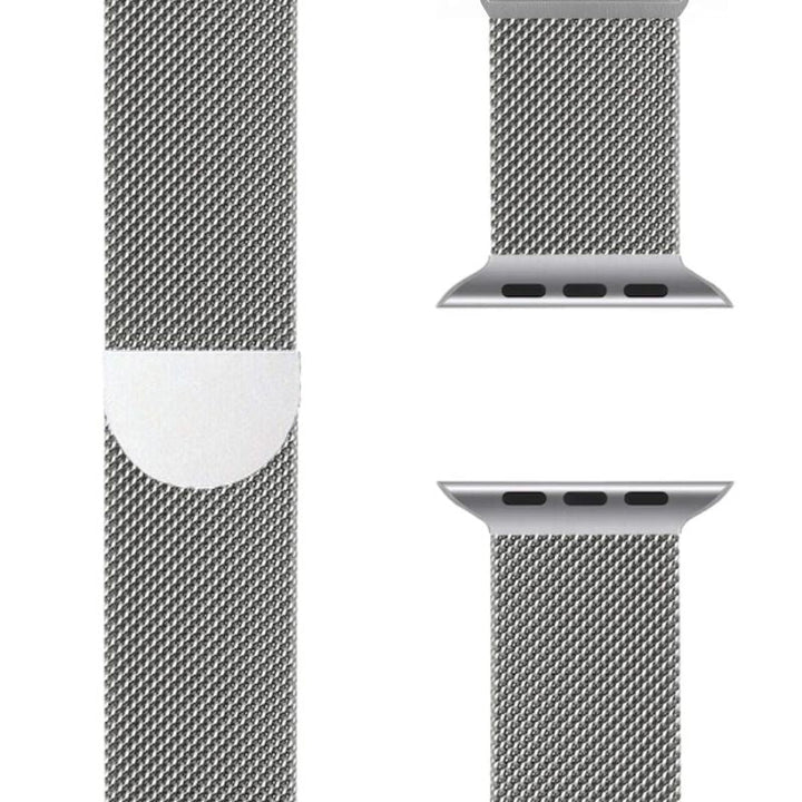 Durable stainless steel Milanese Loop watch strap, magnetic, adjustable, stylish unisex design.