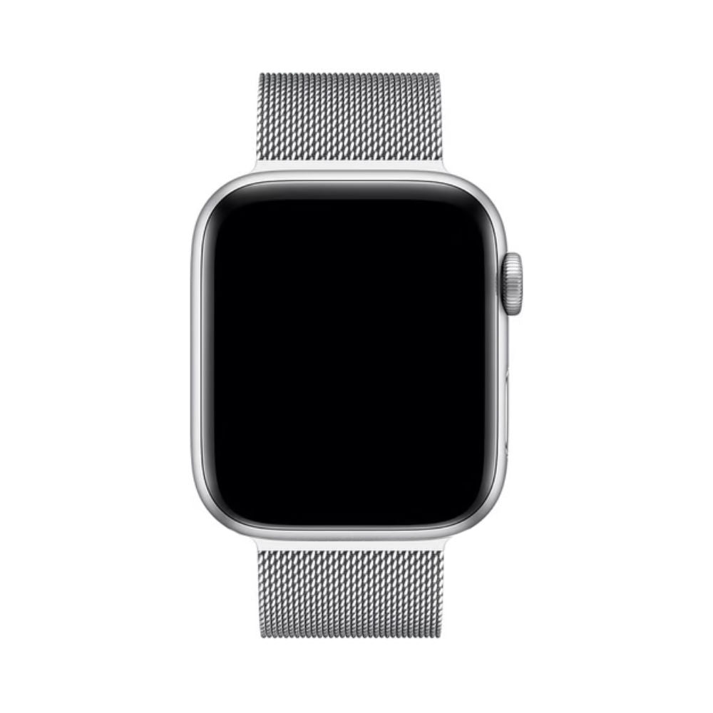 Sleek Milanese Loop watch strap, unisex, adjustable stainless steel for smartwatches, comfort fit.