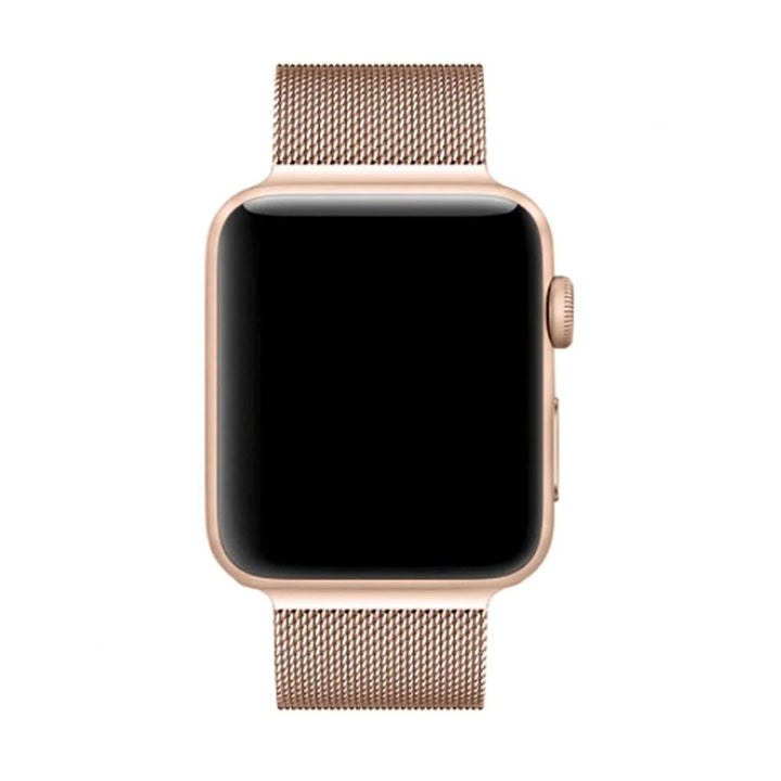 Premium stainless steel Milanese Loop band, magnetic closure, stylish & durable smartwatch wristband.