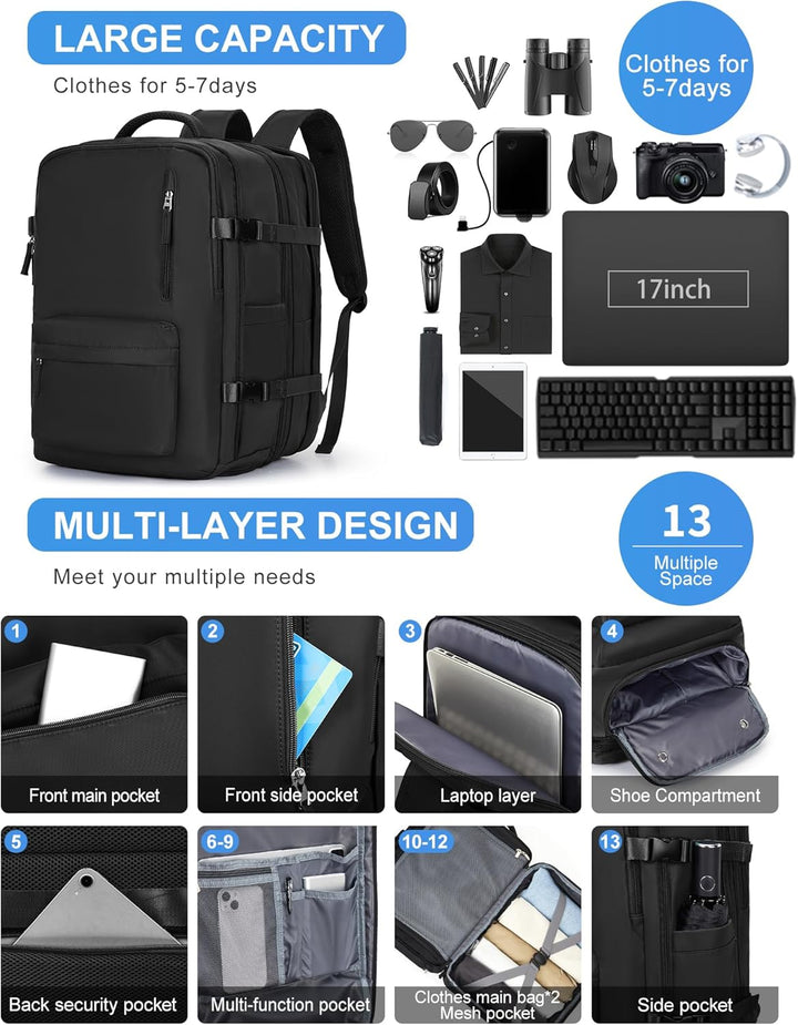 Professional multi-compartment laptop bag for work accessories & tech.