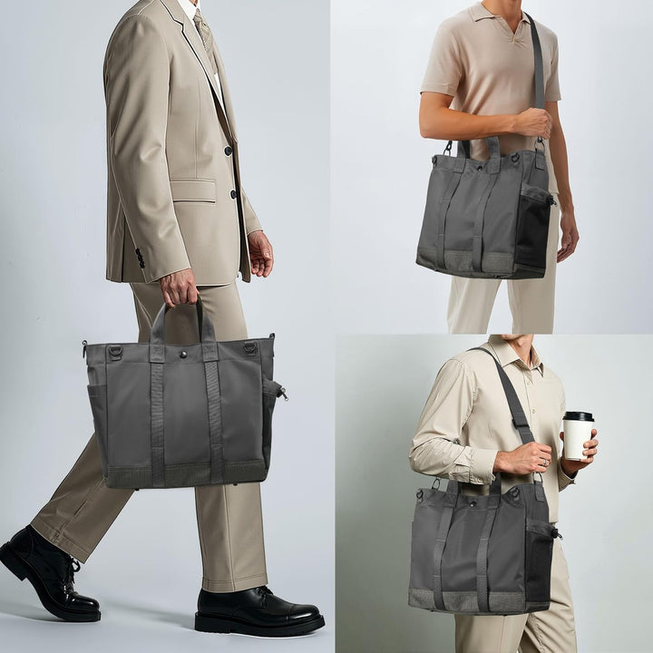Organized unisex tote bag for 15.6-inch laptops. Perfect commuter shoulder & crossbody bag.