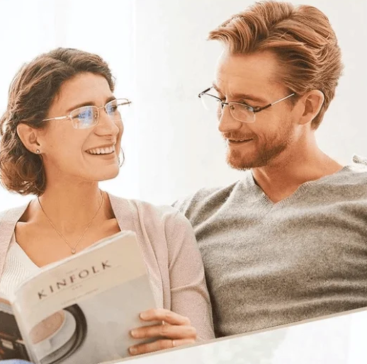 Lightweight & durable TR90 multifocal reading glasses with anti-blue light progressive lenses.