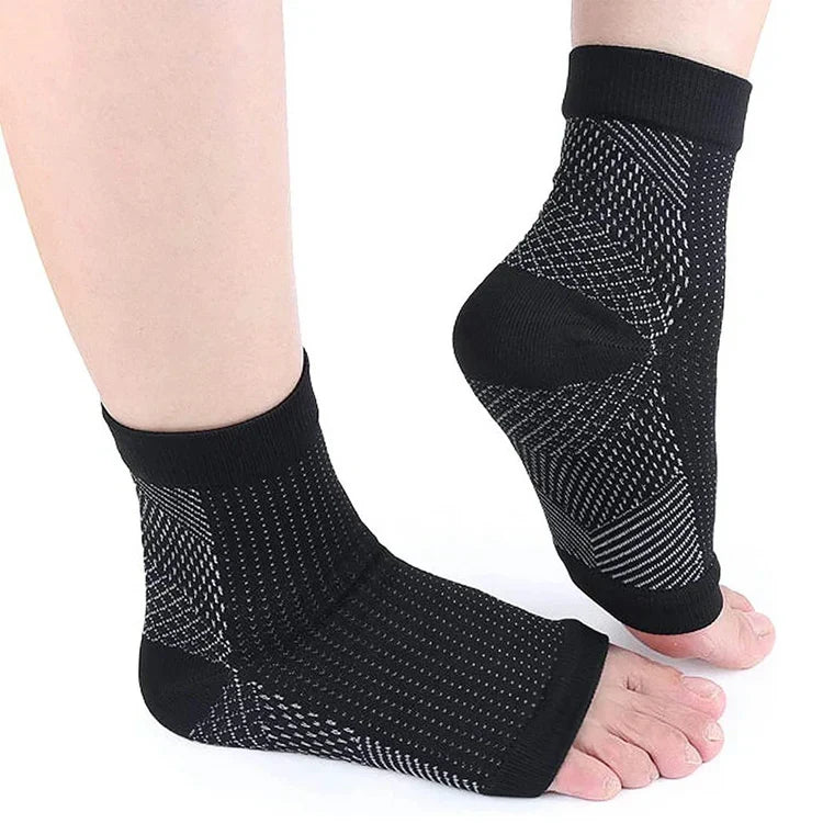 Unisex neuropathy relief compression ankle socks for nerve pain & foot support.