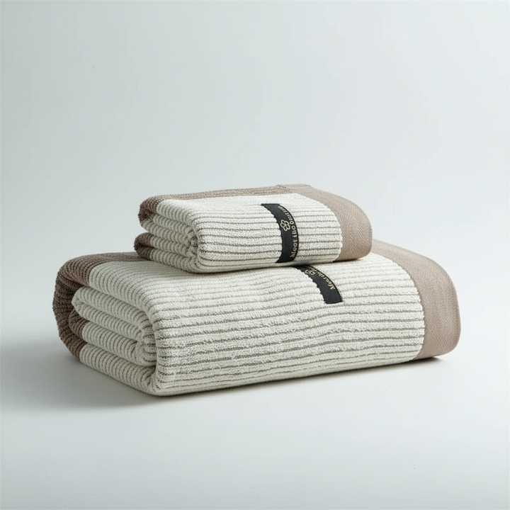 Soft white organic cotton bath towel, highly absorbent and sustainable home textile EcoTowel