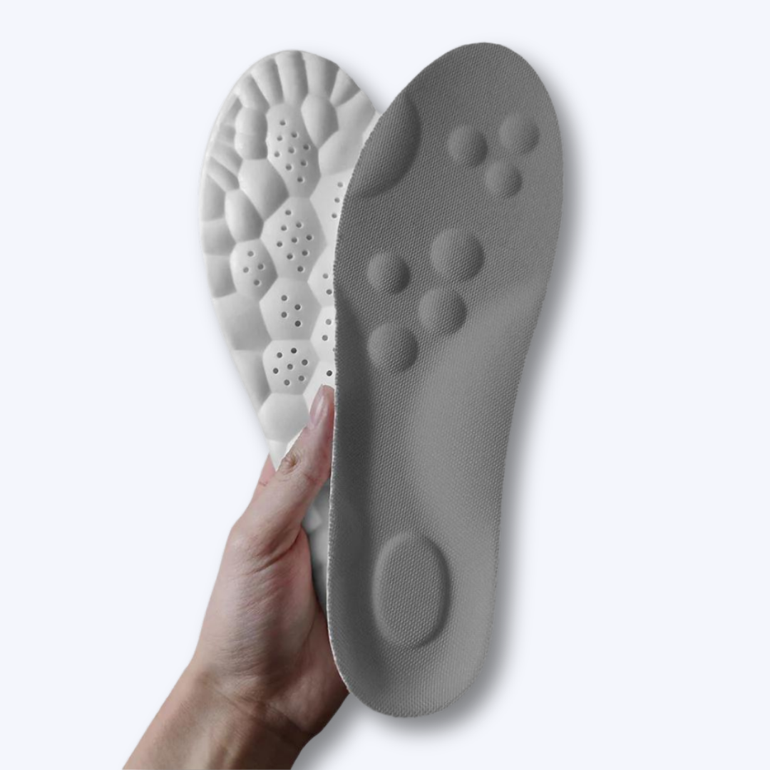 Comfortable orthopedic insoles providing targeted arch support and shock absorption for all-day relief.
