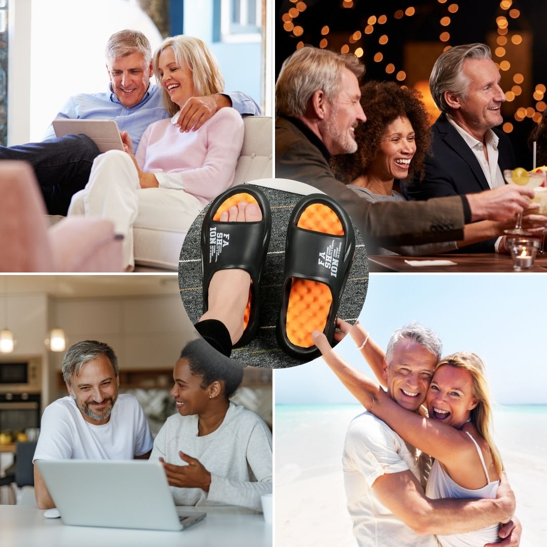Comfortable unisex orthopedic slippers with acupressure technology for healthy feet.