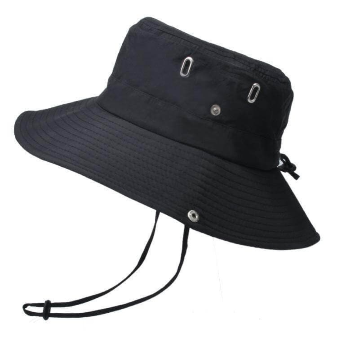 Durable outdoor bucket hat, offering full UV protection for hiking, fishing, and camping.