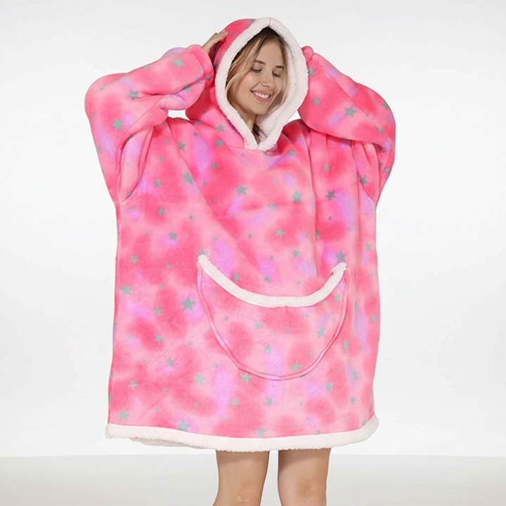 Plush fleece hooded blanket, a cozy gift for warmth and comfort