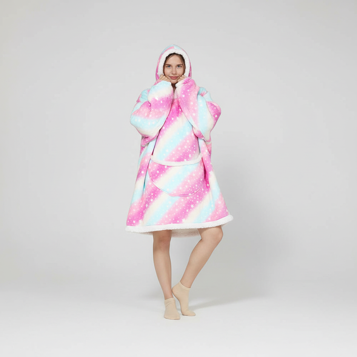 SnuggleHood unisex oversized blanket, luxurious feel for home decor