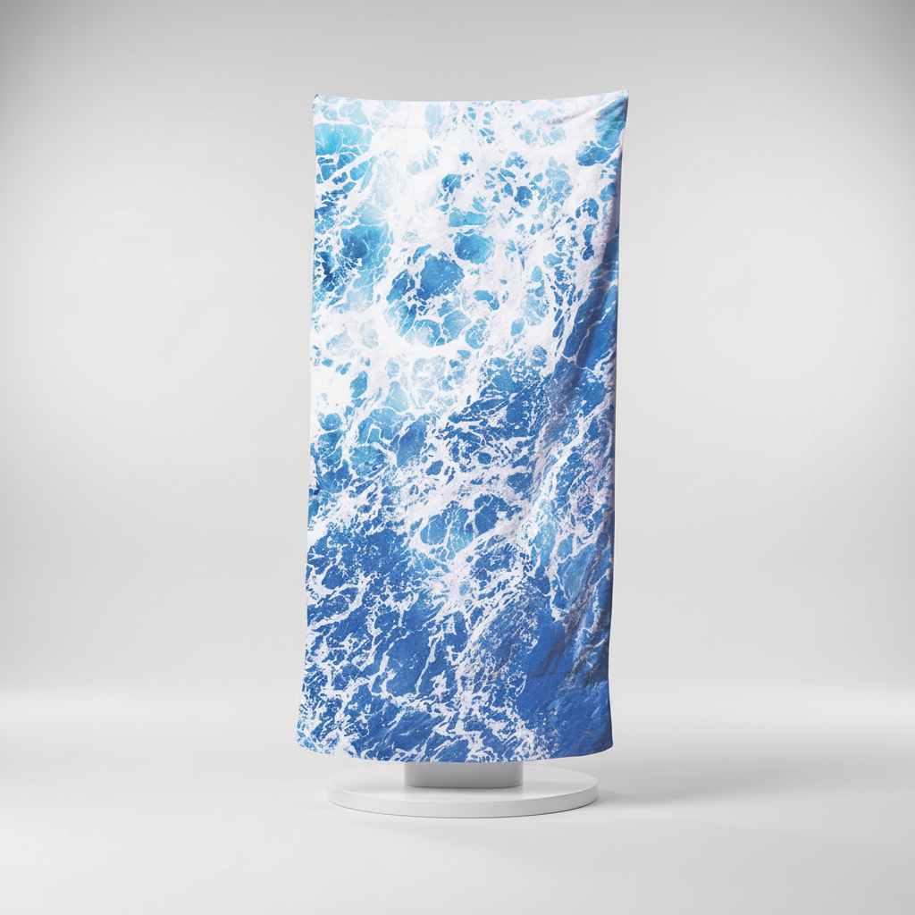 Highly absorbent microfiber beach towel, quick drying for travel and pool use
