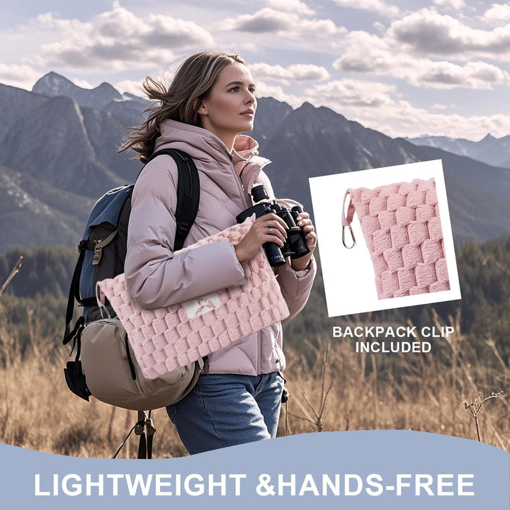 Unisex travel blanket unfolded, showing its generous size and cozy flannel texture