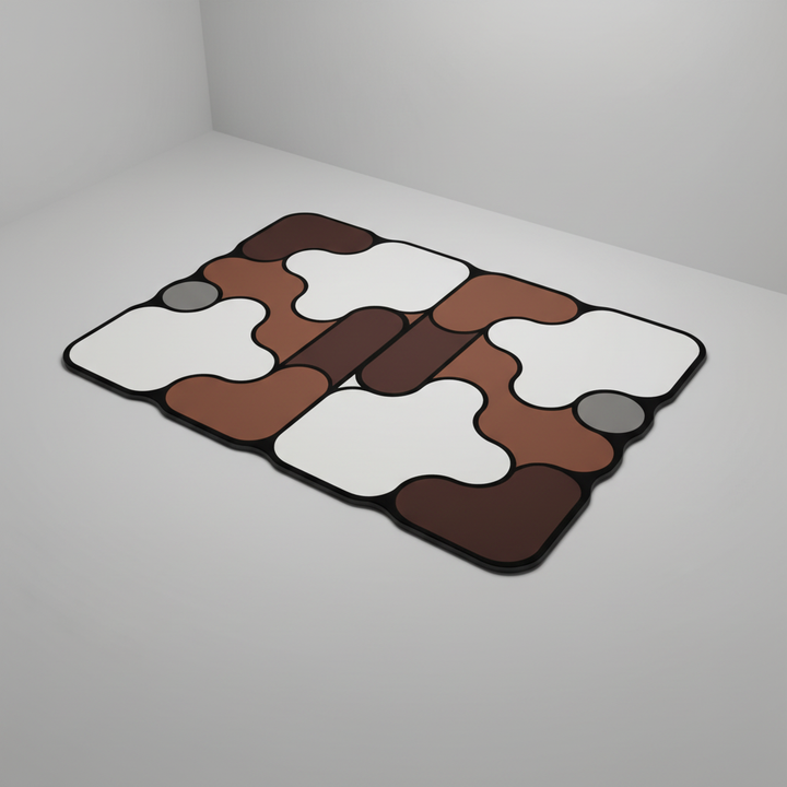Soft knitted bathmat with diatomaceous earth technology in a luxurious bathroom setting, non-slip