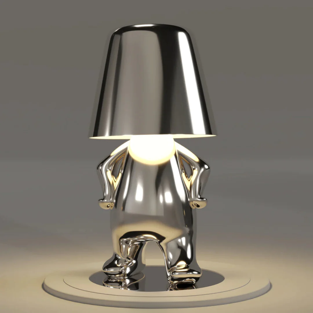 Artistic Playful Table Lamp with bright LED light, highlighting its sculptural form