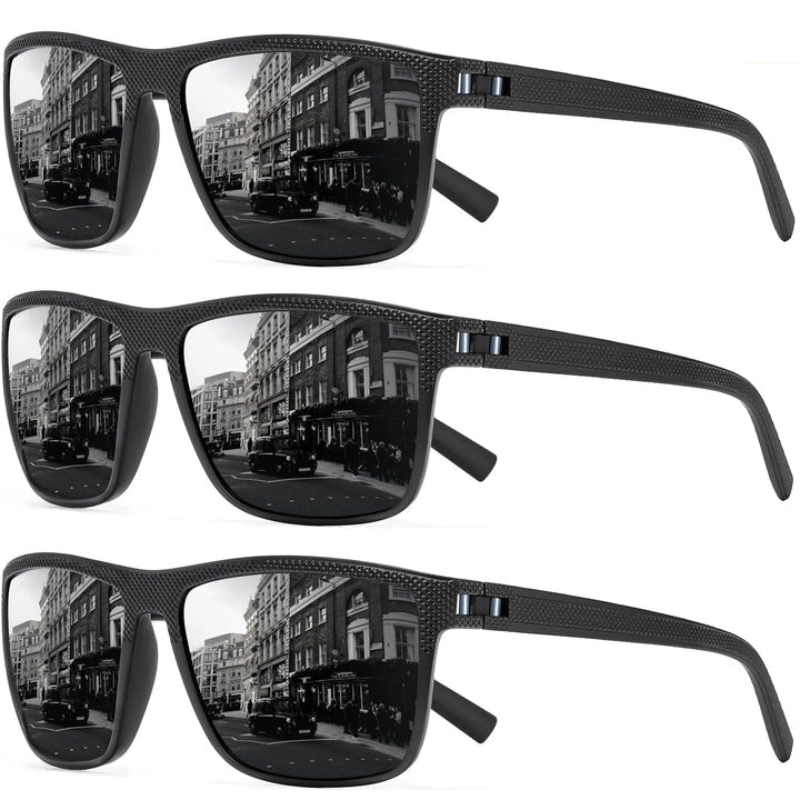 Stylish unisex polarized sunglasses, a versatile 3-pack with UV protection. Great for outdoor, sports & everyday wear.