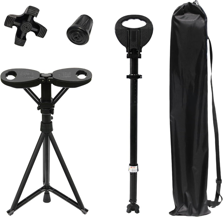 Unisex Portable Foldable Walking Cane with Seat