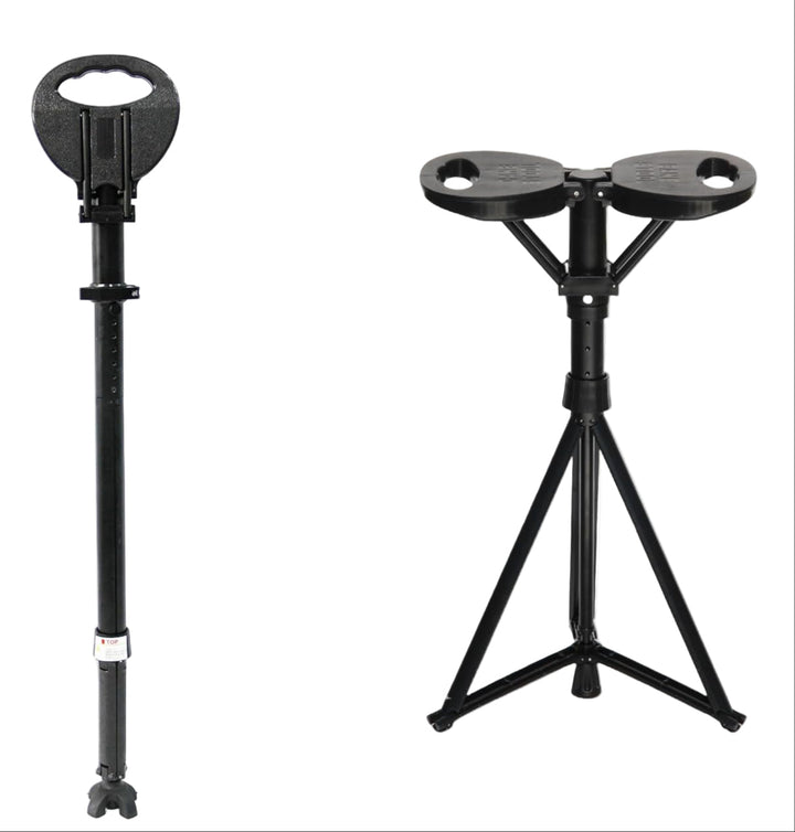Unisex Portable Foldable Walking Cane with Seat