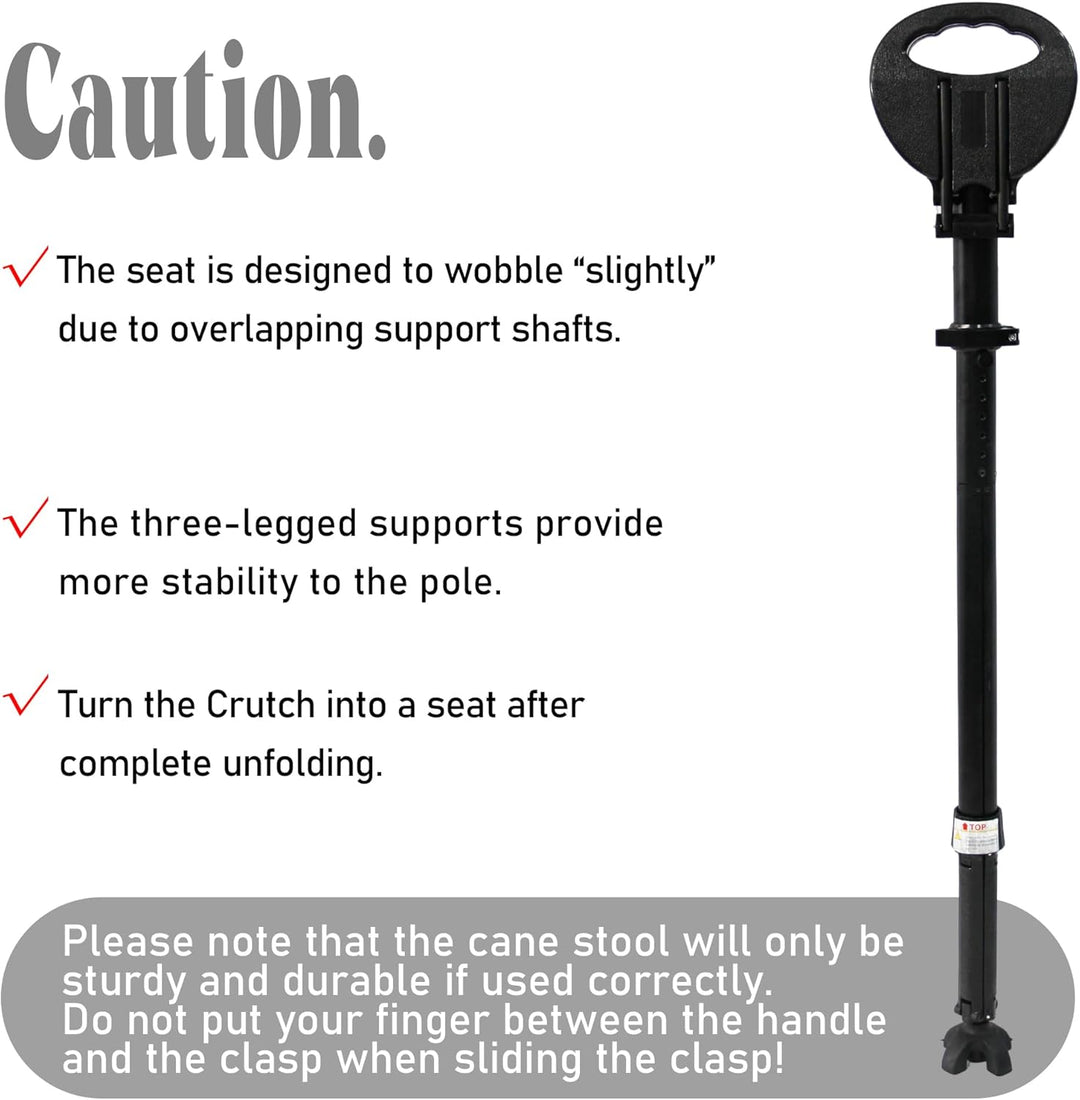 Unisex Portable Foldable Walking Cane with Seat