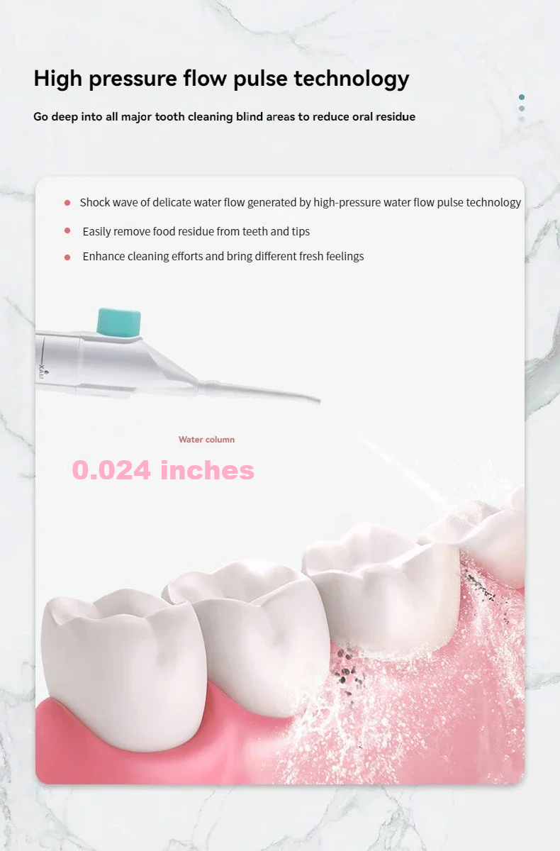 Advanced high-pressure water flosser for thorough dental cleaning and improved gum health.