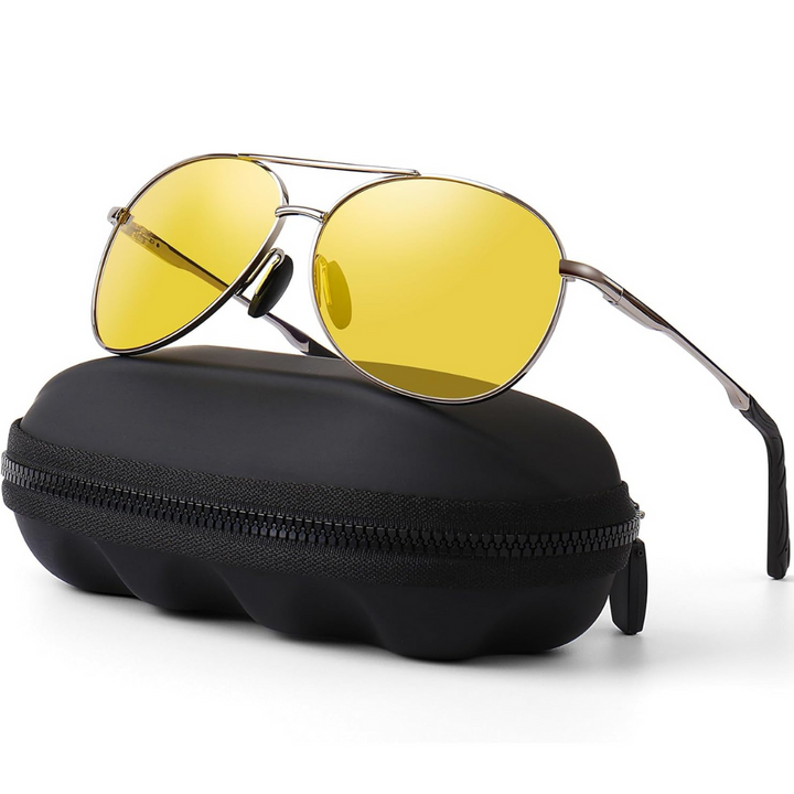 Unisex polarized aviator sunglasses providing excellent UV protection for driving