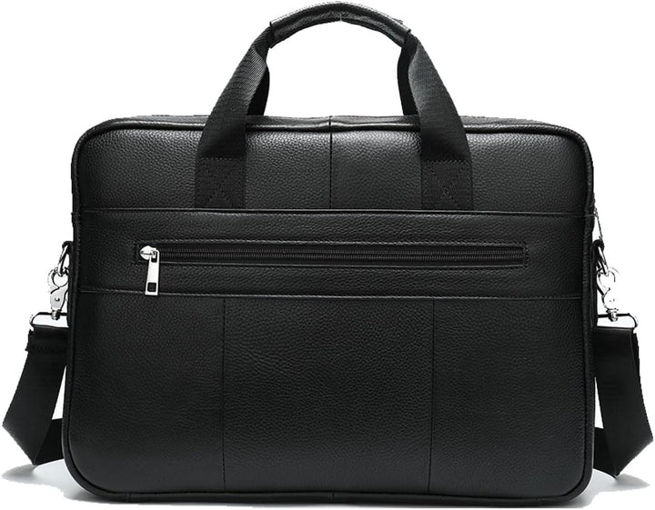 Durable cowhide leather business brief for men & women, featuring ample organizer pockets.