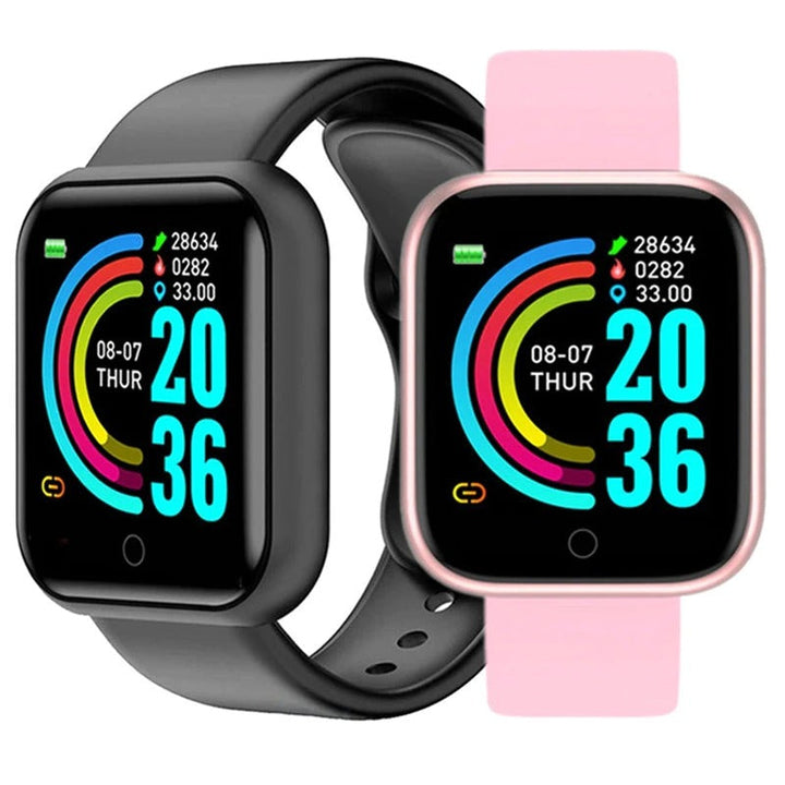 Unisex PulseOne smartwatch: health & fitness tracker, activity monitor, Bluetooth connectivity, sleek black design.