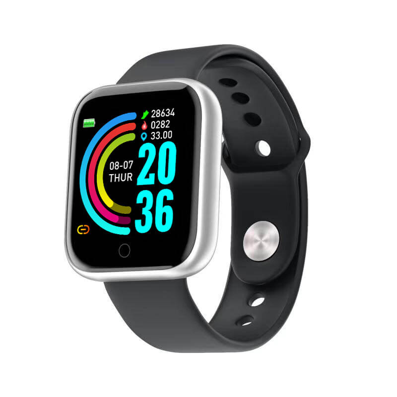 Unisex fitness watch with advanced features: step counter, calorie tracker, distance, and activity analysis.