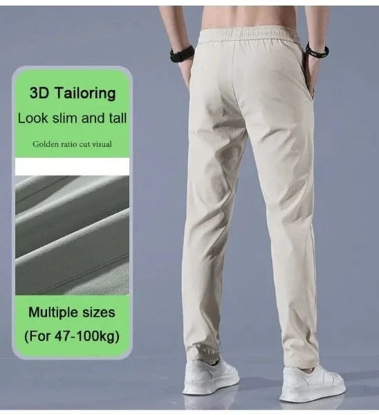 Unisex quick-dry travel pants, wrinkle-resistant stretch fabric for convenience.
