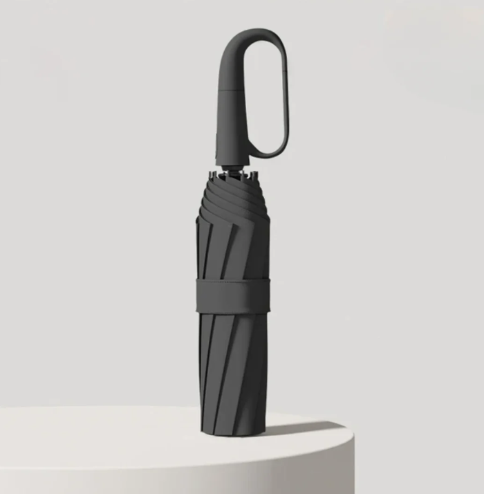 Unisex storm umbrella in a vibrant color with reflective elements, making it an eye-catching outdoor accessory