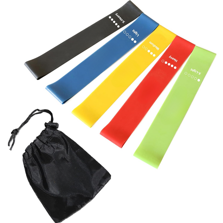 Portable full body workout resistance bands, 5 levels perfect for home gym, yoga & strength training.