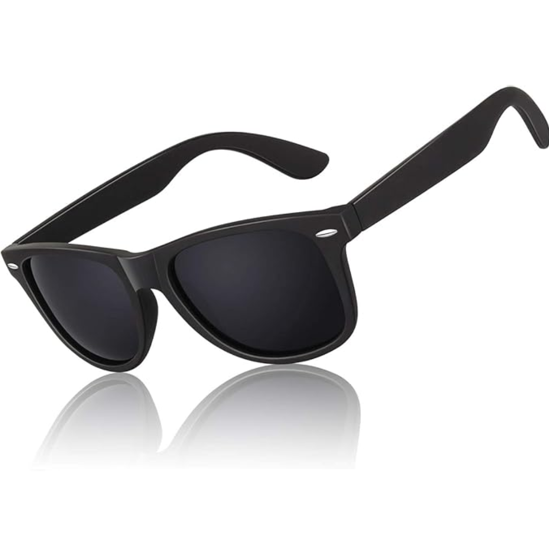 Unisex classic retro polarized sunglasses, front view, perfect for fashion and outdoor activities
