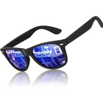 Matte Black Frame | Dark Blue Mirrored Lens