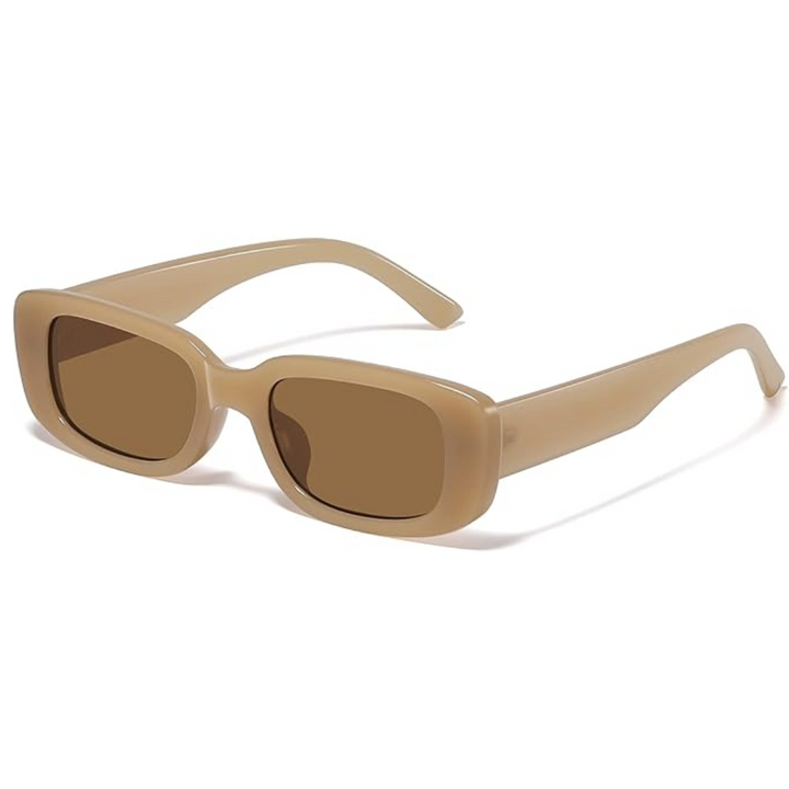 Unisex black rectangular Y2K sunglasses with UV400 protection, perfect for retro fashion lovers.