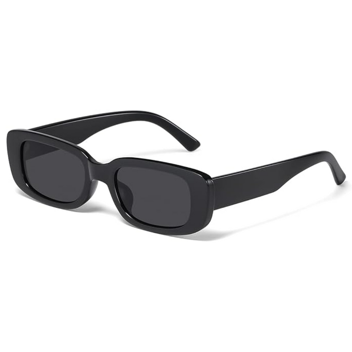 Retro Y2K rectangular sunglasses on a clean background, emphasizing their timeless eyewear design.