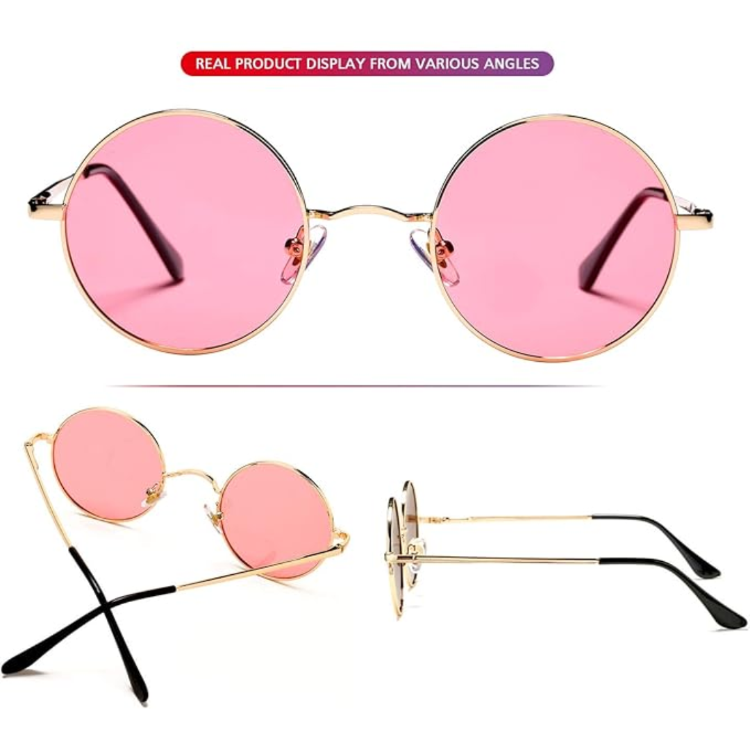Unisex round polarized sunglasses, offering glare reduction & UV protection, a classic retro accessory