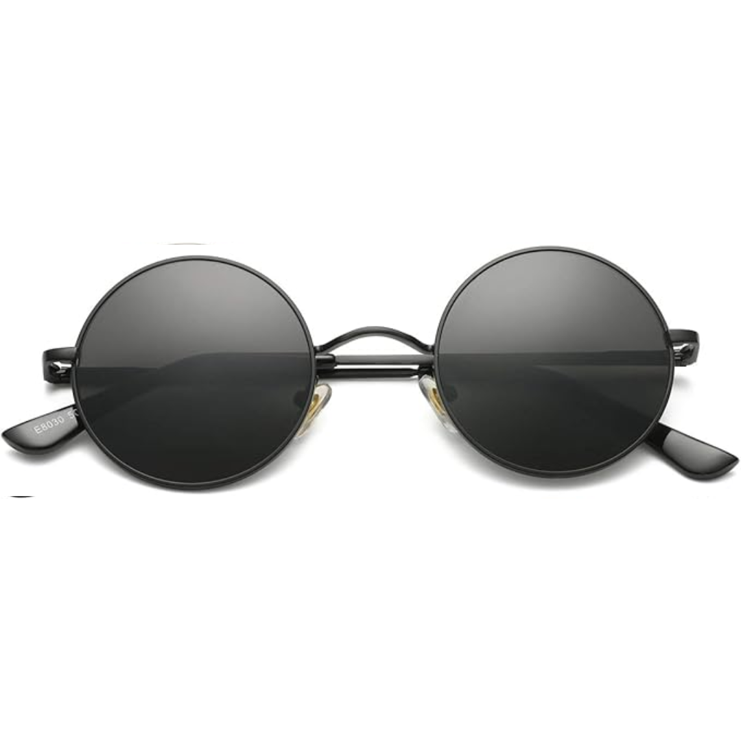 Vintage-inspired round sunglasses with polarized lenses, perfect for a retro look and eye safety