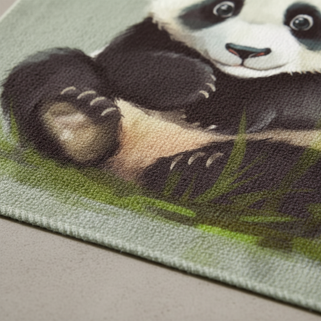 Close-up of a textured reusable bamboo kitchen towel, showing its soft, absorbent weave
