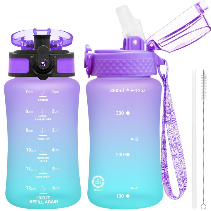 BPA-free reusable Tritan water bottle, with straw & chug lids for healthy, easy, & convenient hydration.