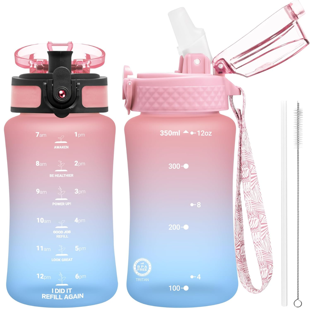 Performance Tritan water bottle for athletes, with straw & chug lids for quick and easy access to water.