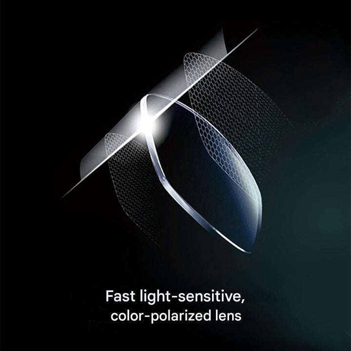 Unisex Nils self-tinting polarized glasses. Photochromic, anti-glare, UV protection for day & night use.