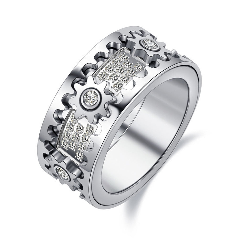 Rose gold anxiety relief ring, stylish calming jewelry for fidgeting & managing stress.