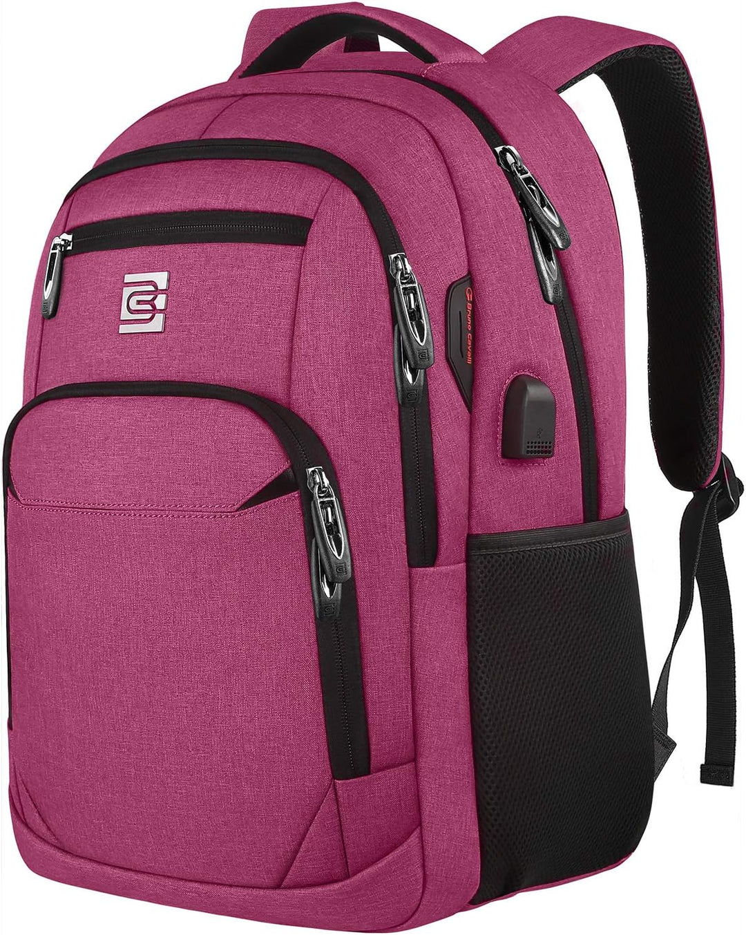 Slim anti-theft laptop bag, waterproof fabric, USB charging port, professional look.