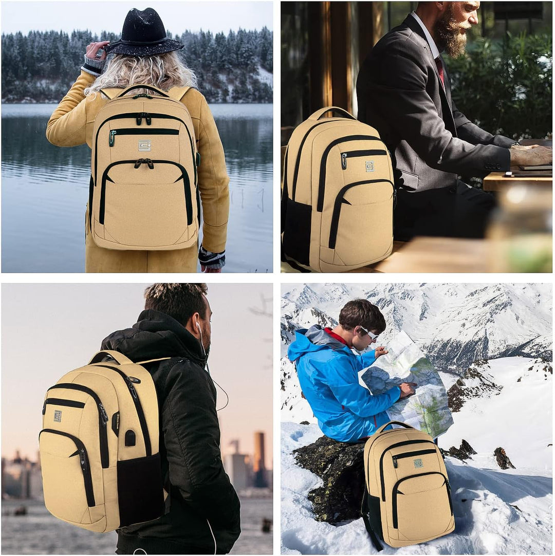 Detail of the Reflective strip on a black anti-theft laptop backpack, enhancing visibility during night travel