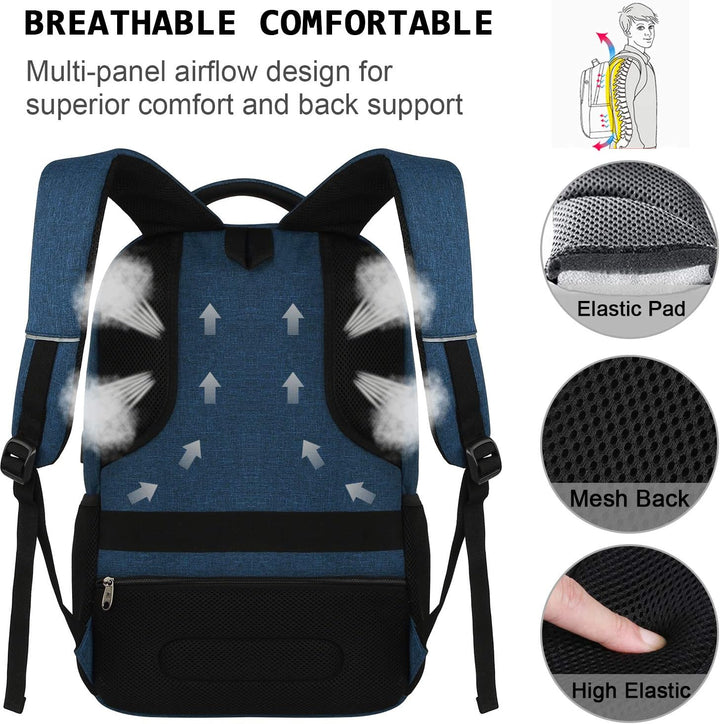 Side profile of water-resistant unisex travel backpack showing hidden zippers, perfect for securing a laptop