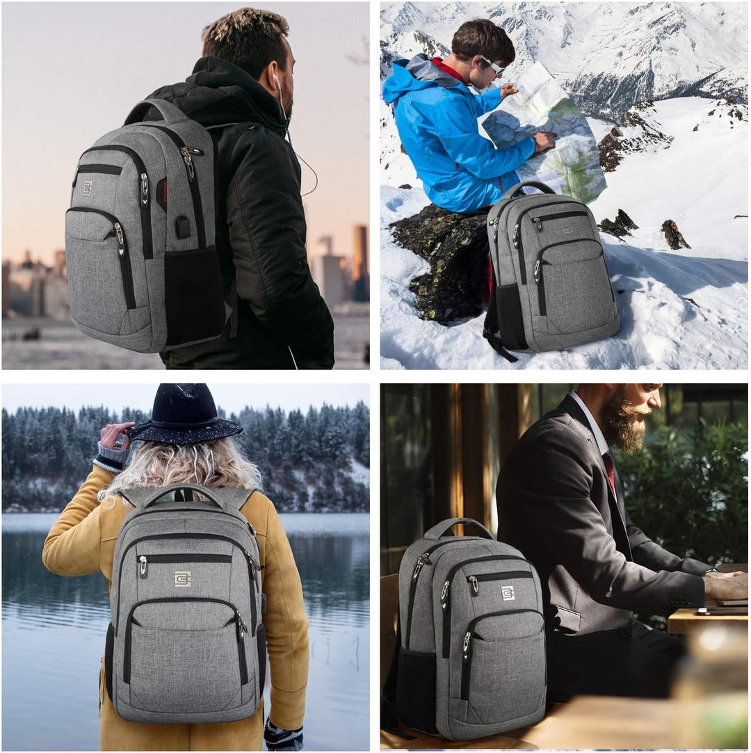 Anti-theft school bag with textbooks and notebooks inside, illustrating its capacity for student needs