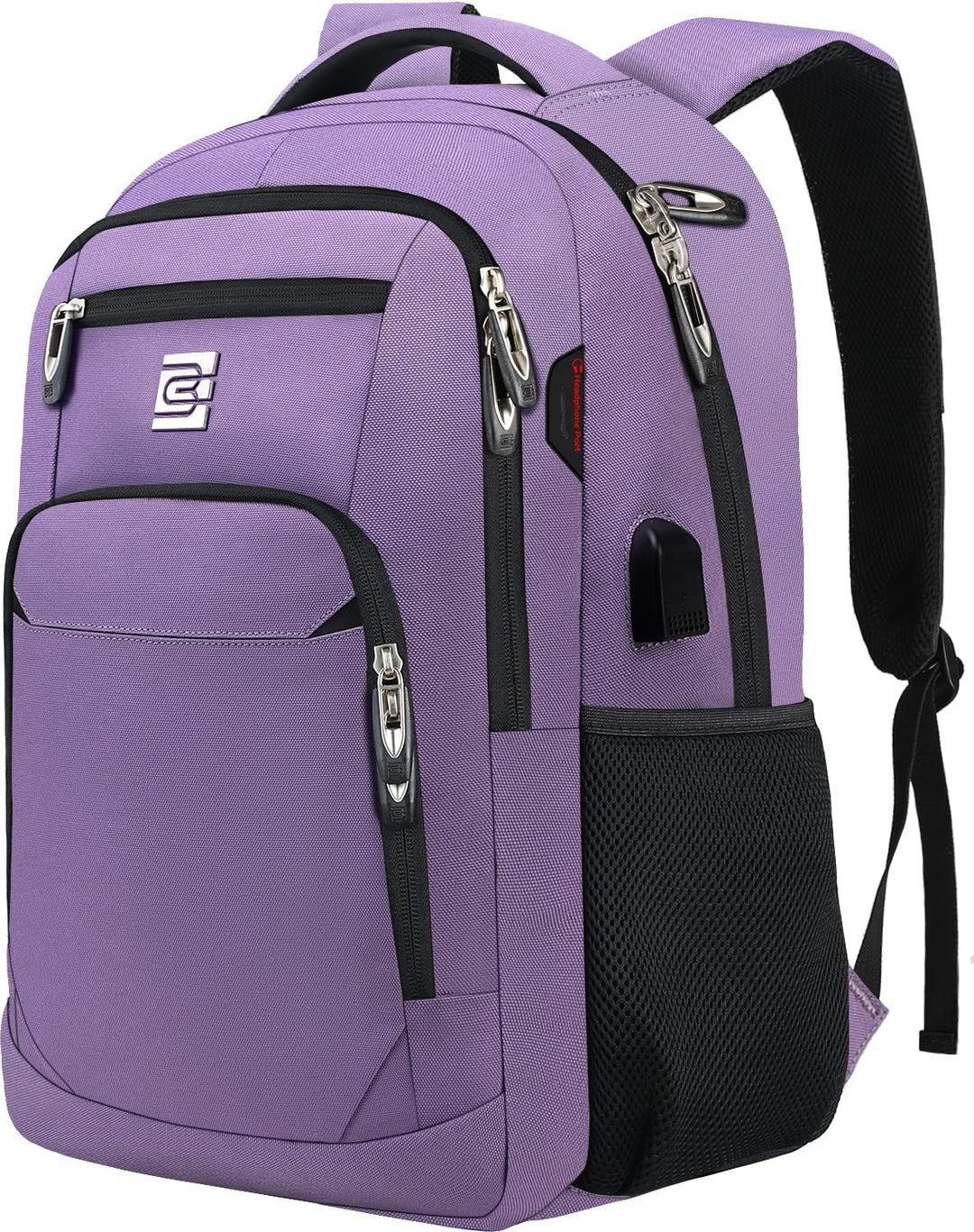 Travel-ready anti-theft laptop backpack with USB port & secure compartments, ergonomic design.