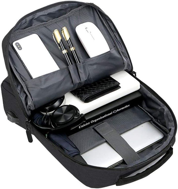 Durable unisex slim waterproof backpack, ergonomic design. Perfect as a commuter, travel, or business bag.