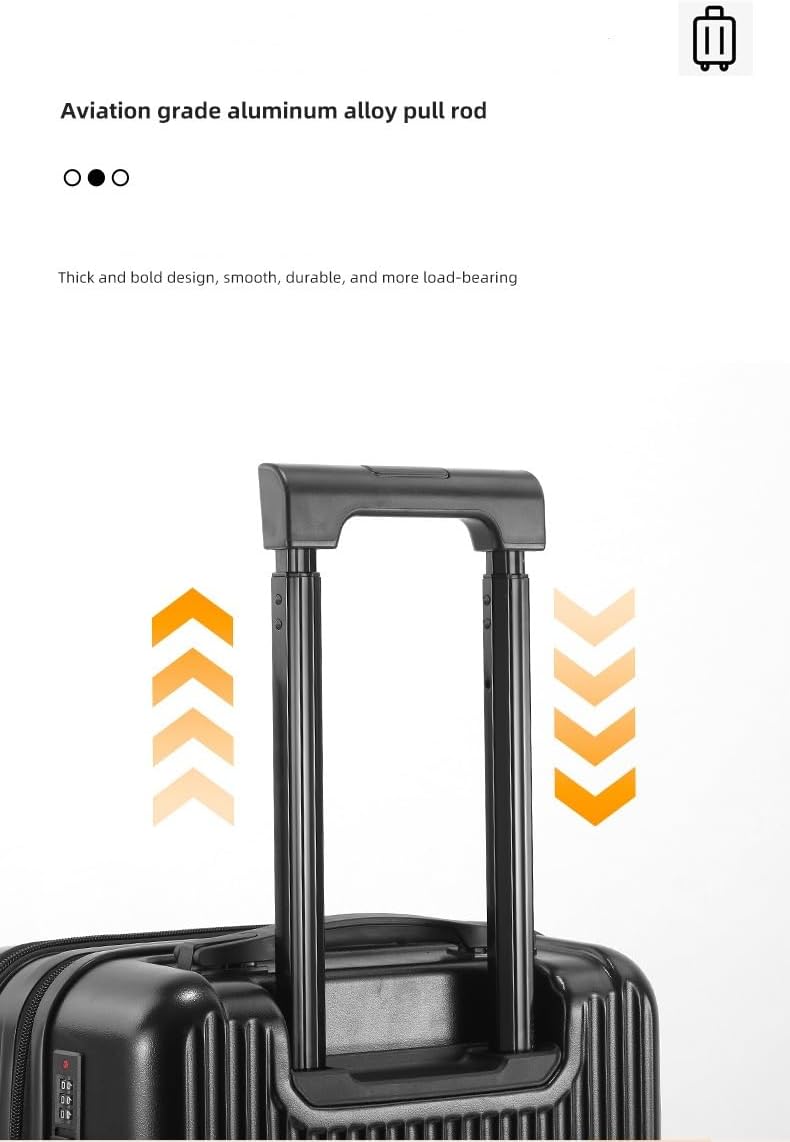 Close-up of durable wheels on the unisex smart carry-on travel luggage, hardshell design